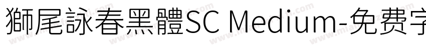 獅尾詠春黑體SC Medium字体转换